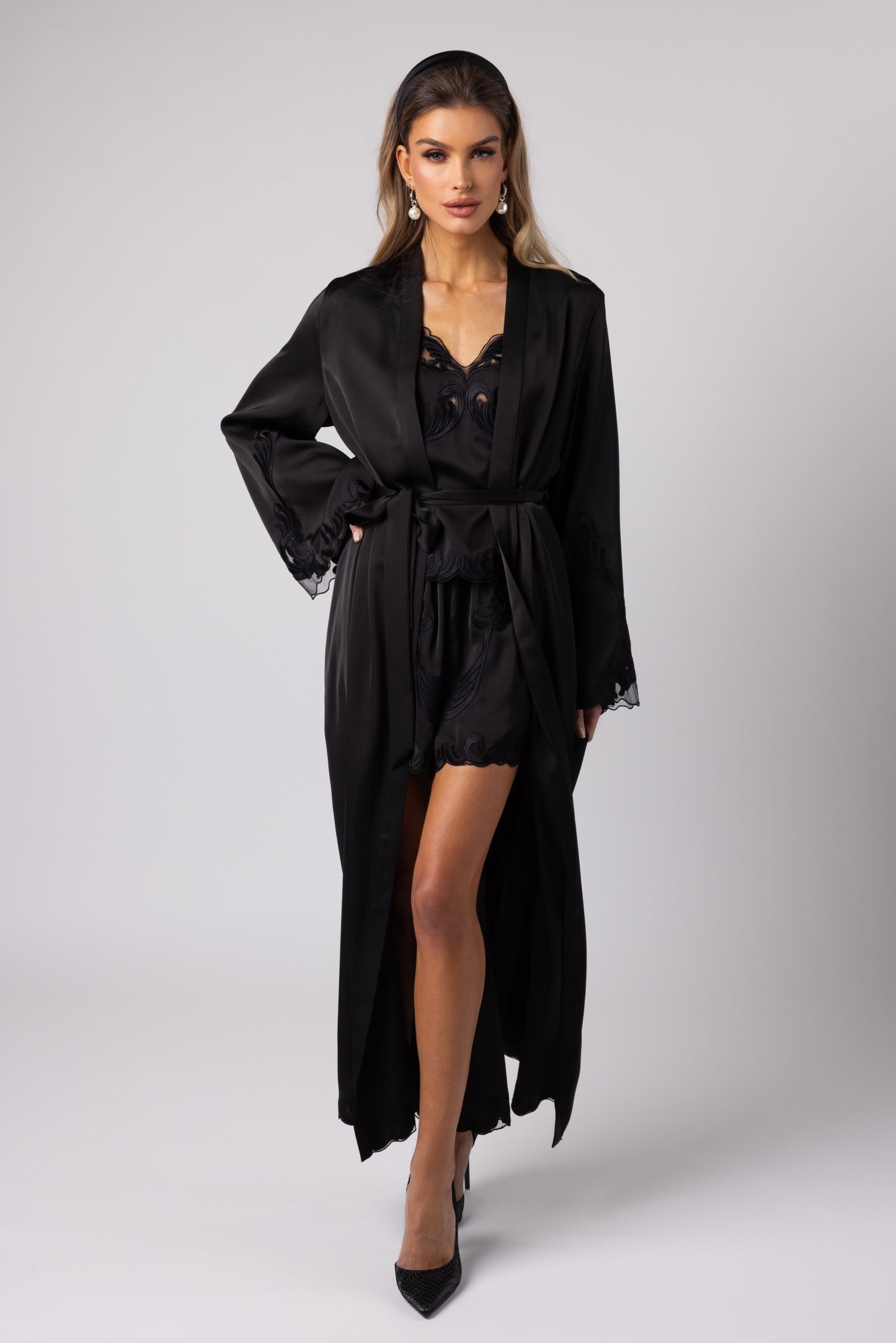 LORA - LONG KIMONO BLACK