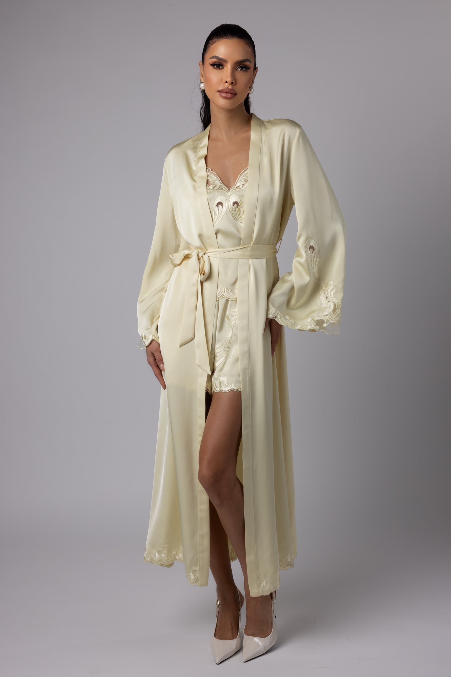 LORA - LONG KIMONO  YELLOW