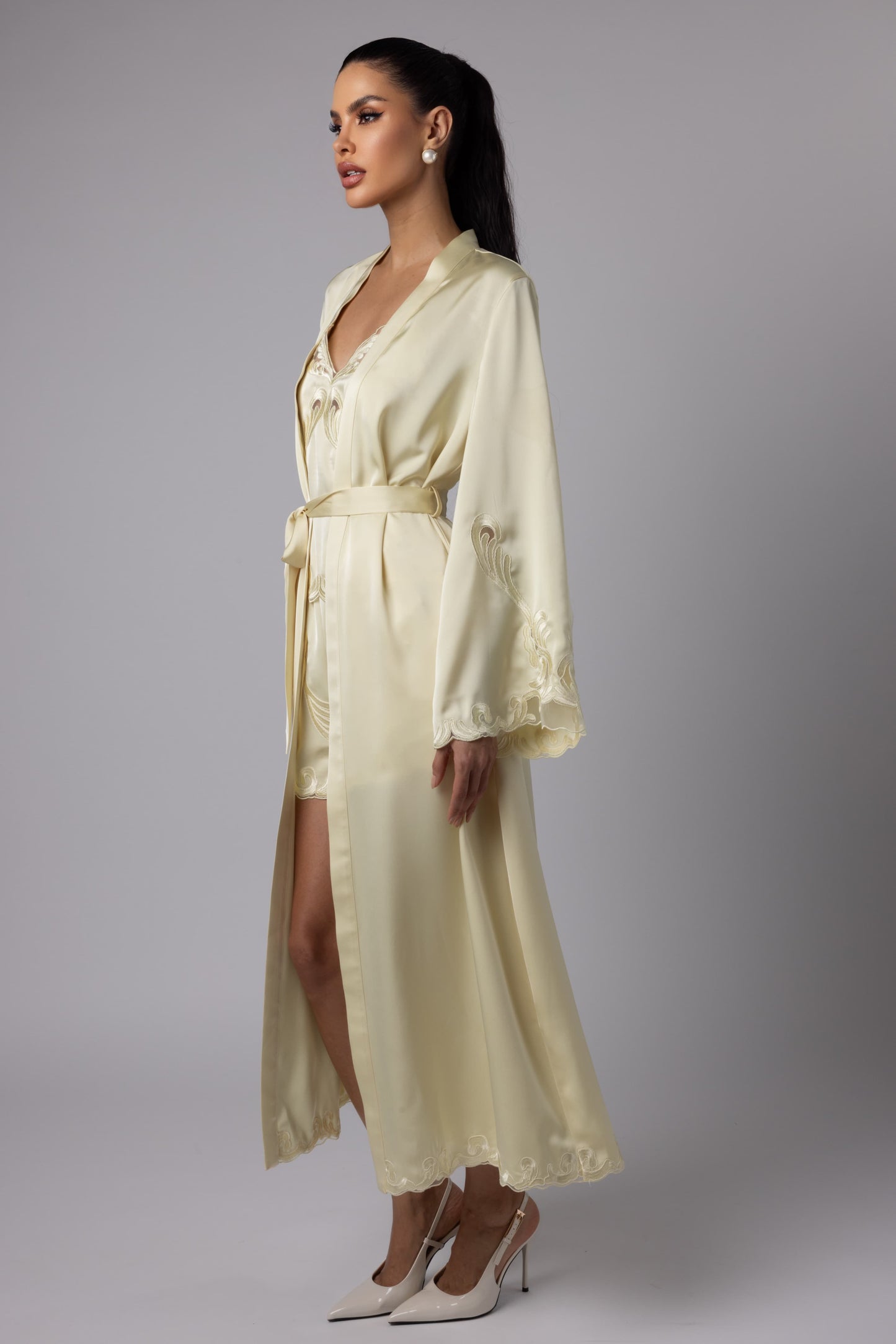 LORA - LONG KIMONO  YELLOW
