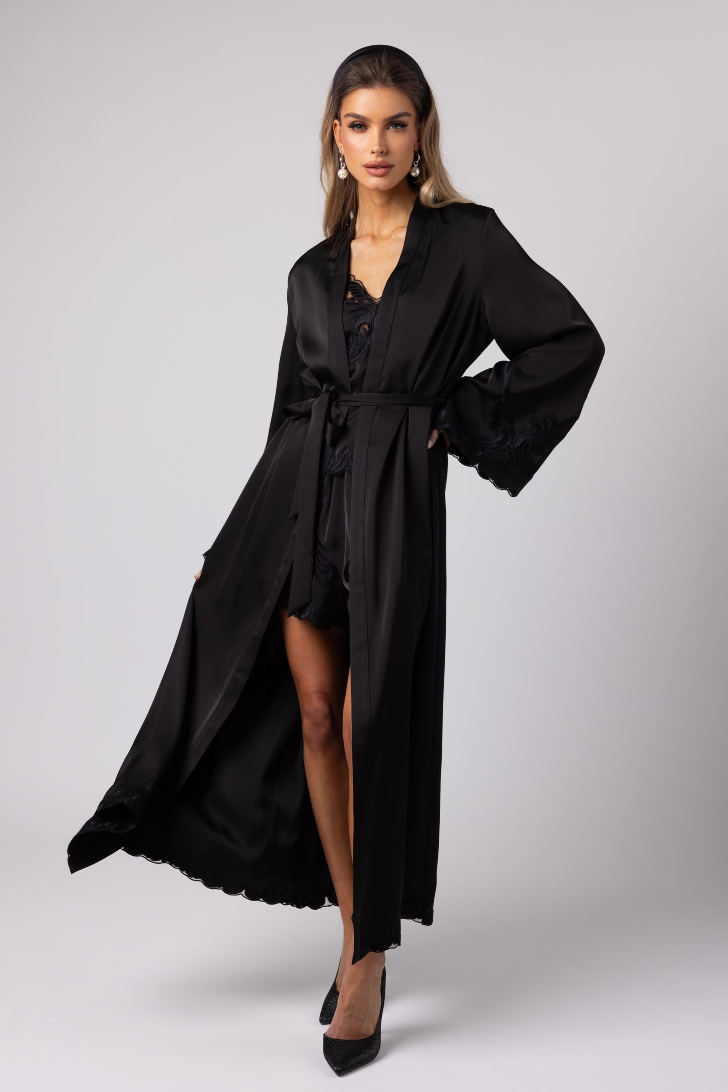 LORA - LONG KIMONO BLACK