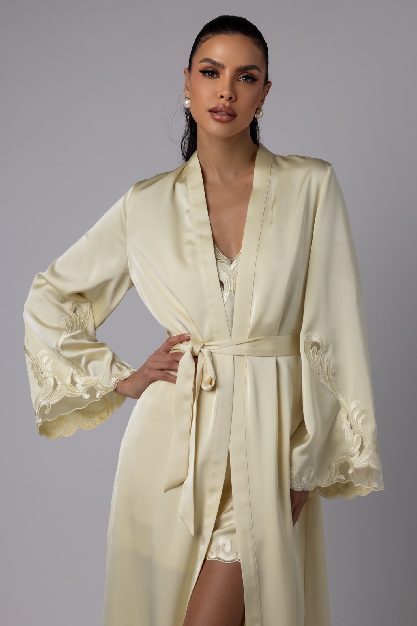 LORA - LONG KIMONO  YELLOW