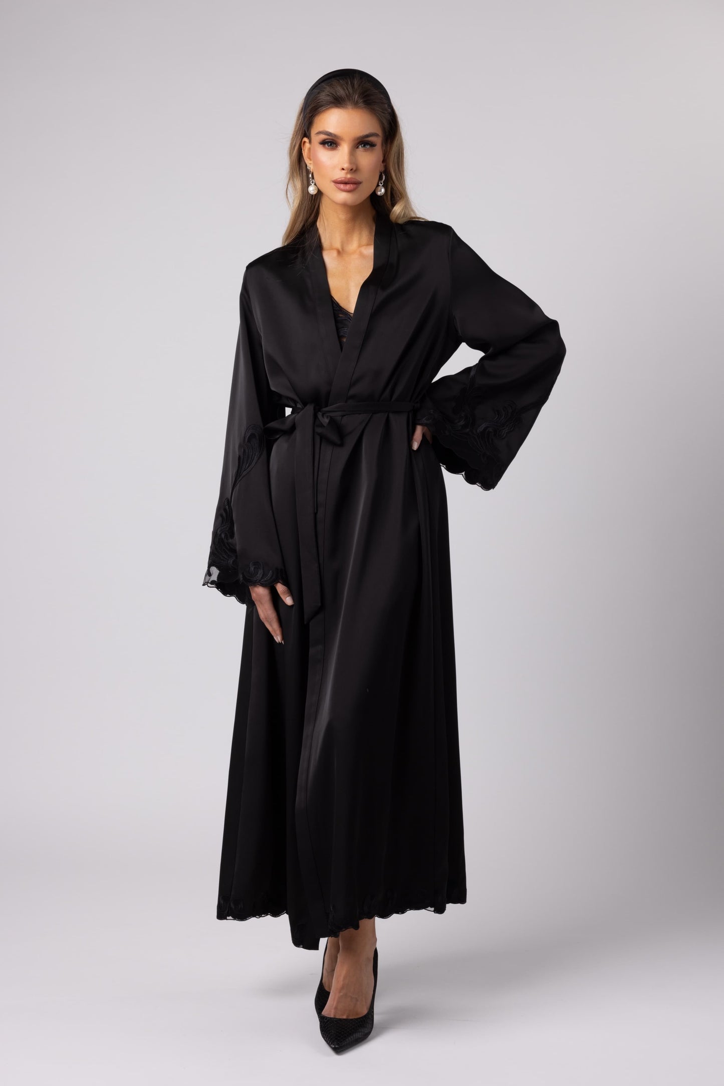 LORA - LONG KIMONO BLACK