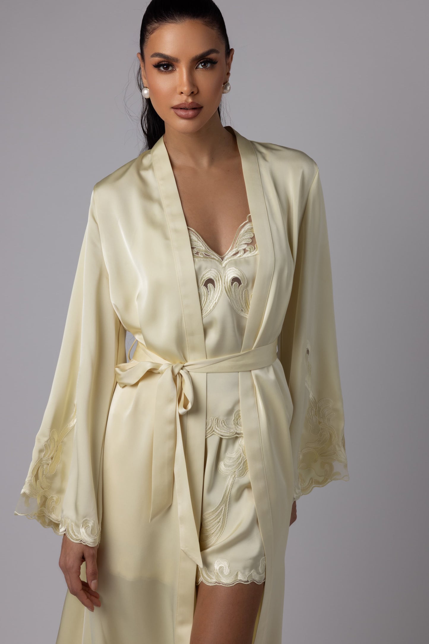 LORA - LONG KIMONO  YELLOW